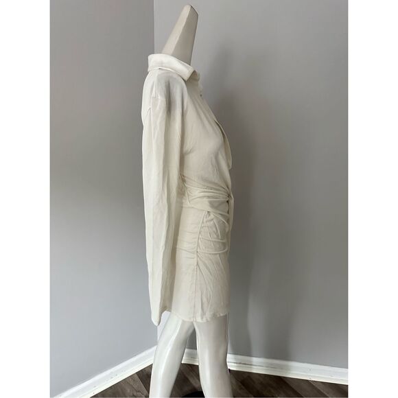NWT Jacquemus La Robe Bahia Viscose Jersey Mini Dress Off White Medium $605 - Picture 8 of 9
